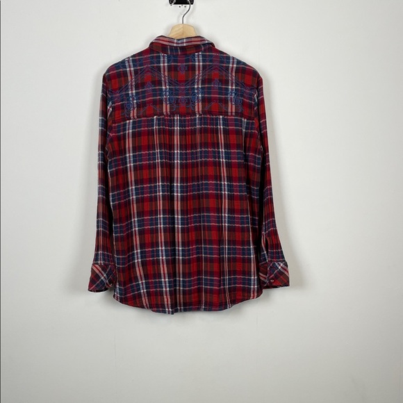 Free People Flannel Academia Preppy Magical Plaid Button-Up Women's M Shirt - Picture 6 of 11